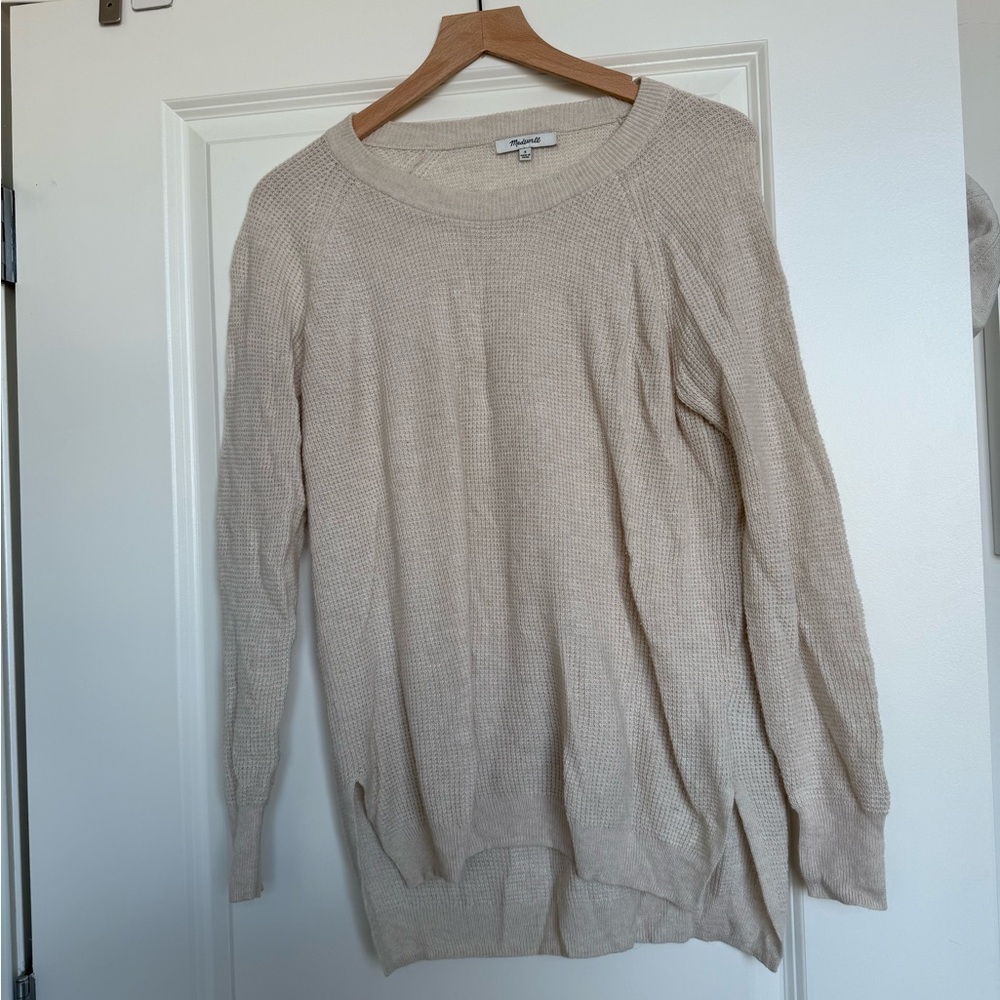Madewell Cream Crew Neck Sweater Soft Knit Casual